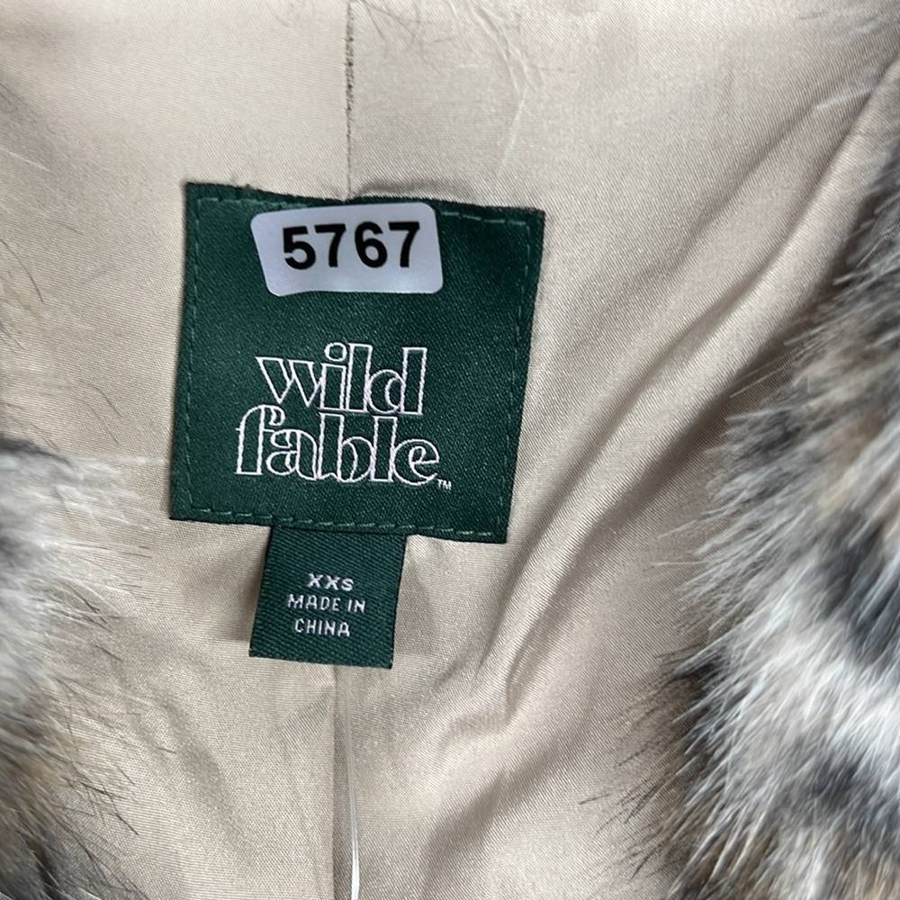 Women’s Faux Fur Jacket Wild Fable Brown Leopard Print XXS - Picture 3 of 5